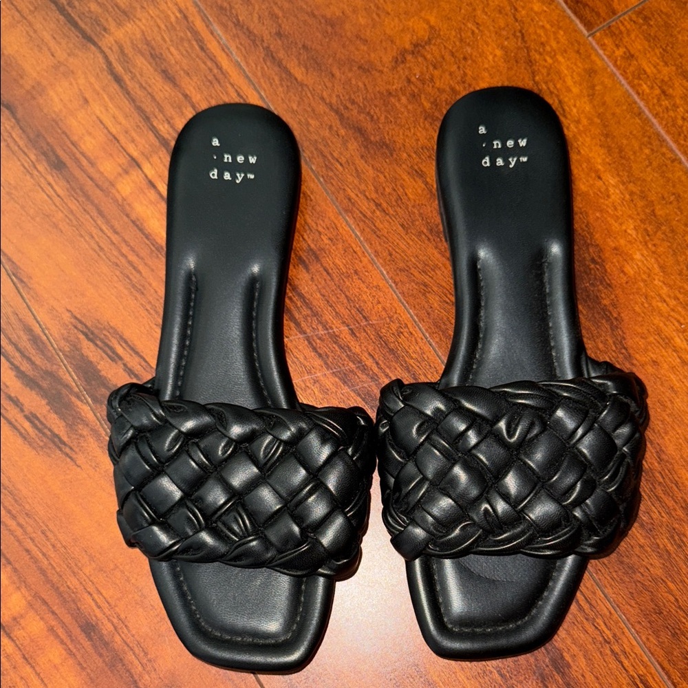 A New Day Black Braided Sandals